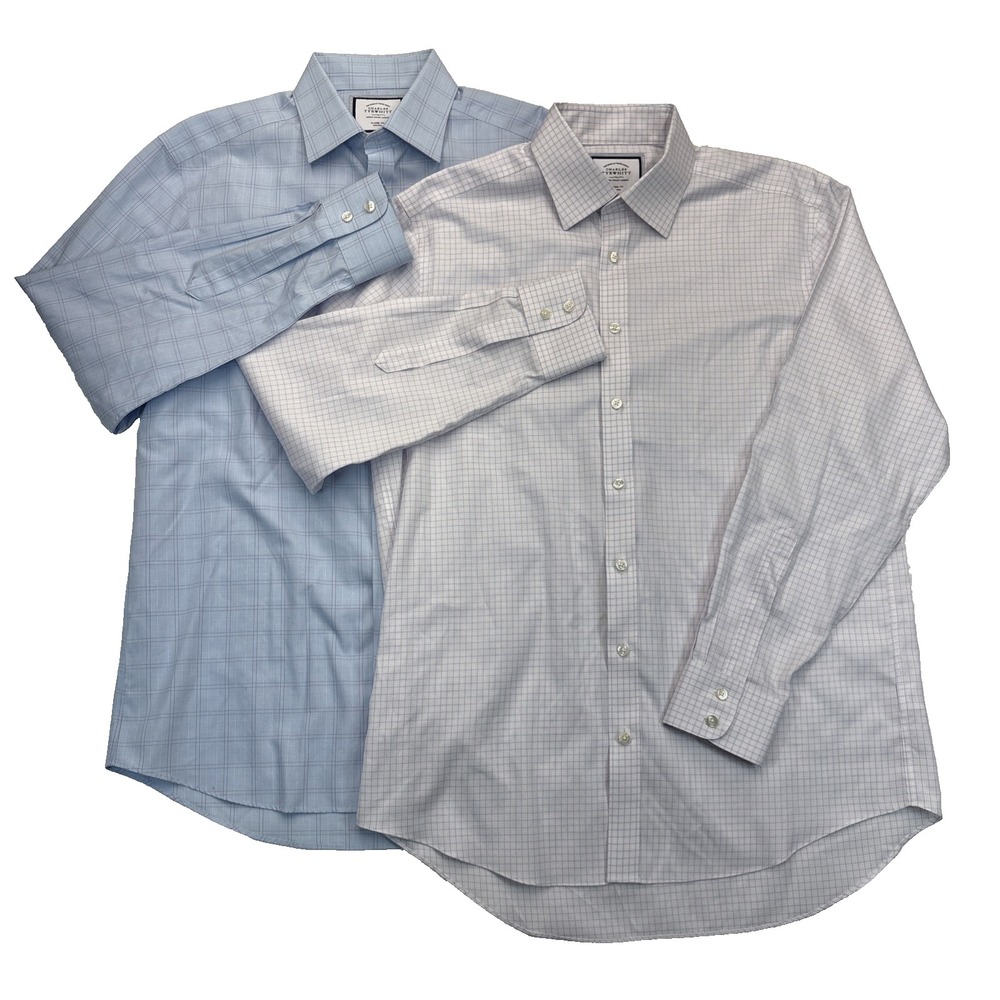 Charles Tyrwhitt Lot 2 Dress Shirts Mens 16 35 Classic Fit Non-Iron